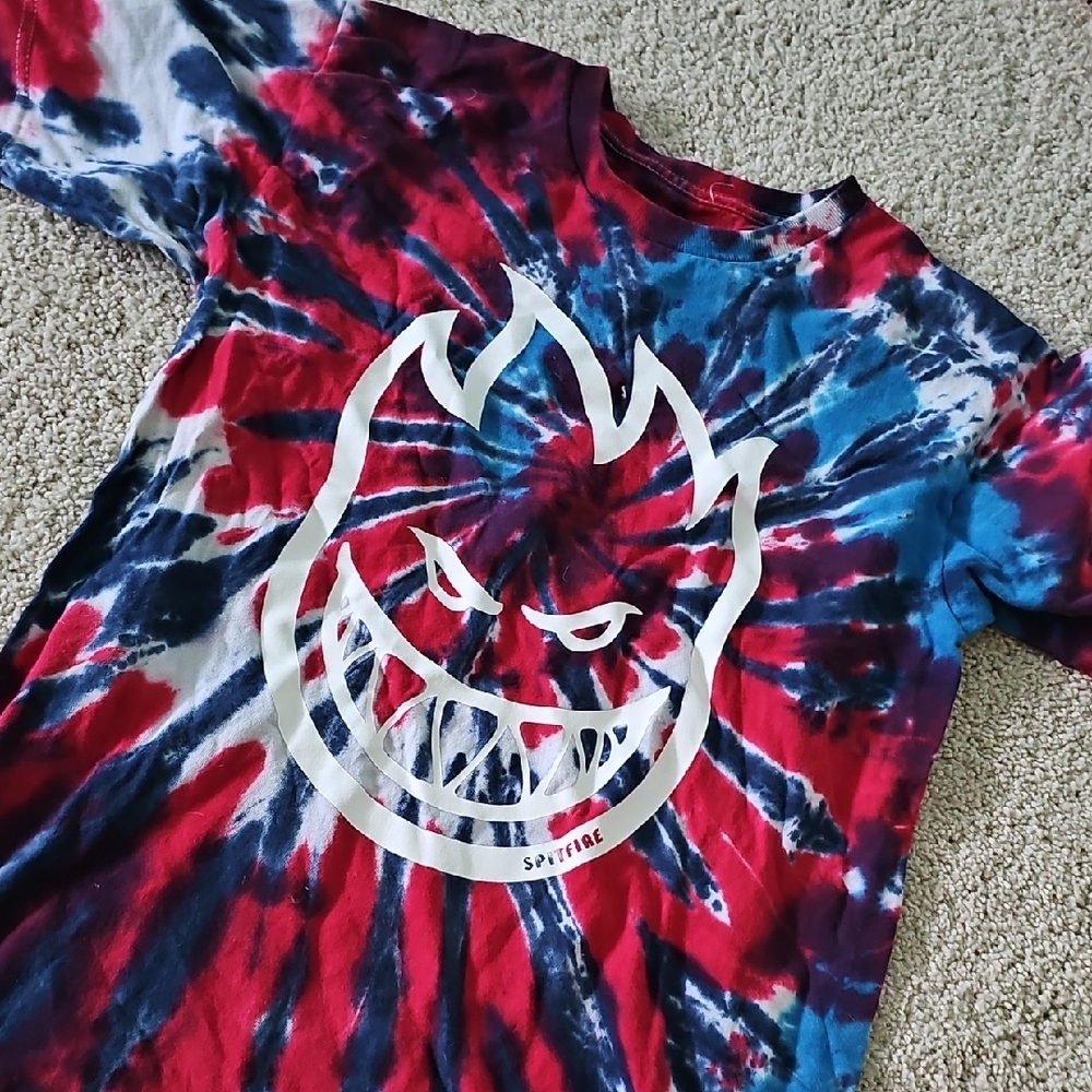 Spitfire Kids Tie-Dye Tee - Red, Blue, White